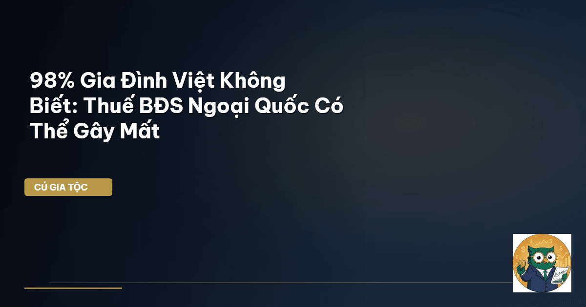 98% Gia Đình Việt Không Biết: Thuế BĐS Ngoại Quốc Có Thể Gây Mất