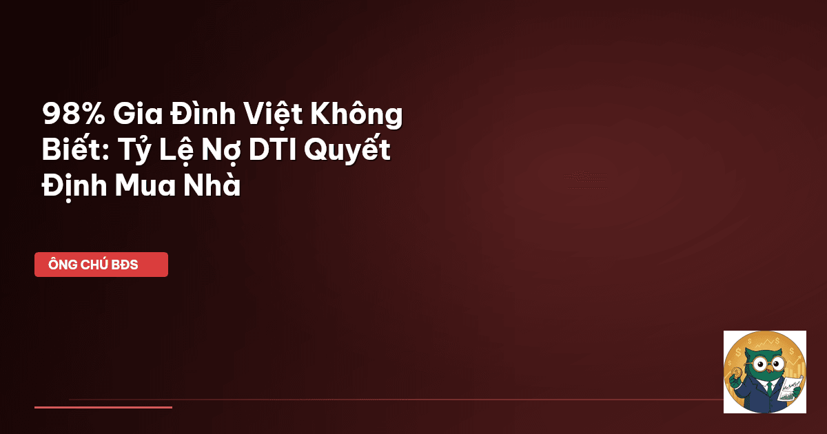 98% Gia Đình Việt Không Biết: Tỷ Lệ Nợ DTI Quyết Định Mua Nhà