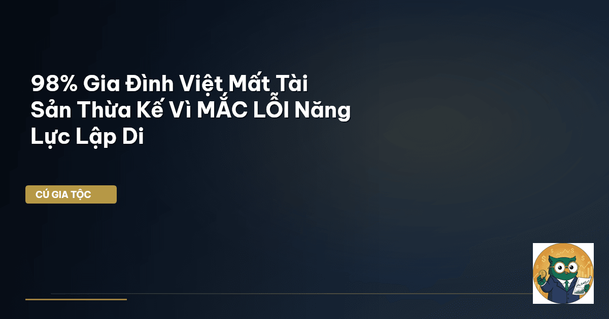 98% Gia Đình Việt Mất Tài Sản Thừa Kế Vì MẮC LỖI Năng Lực Lập Di