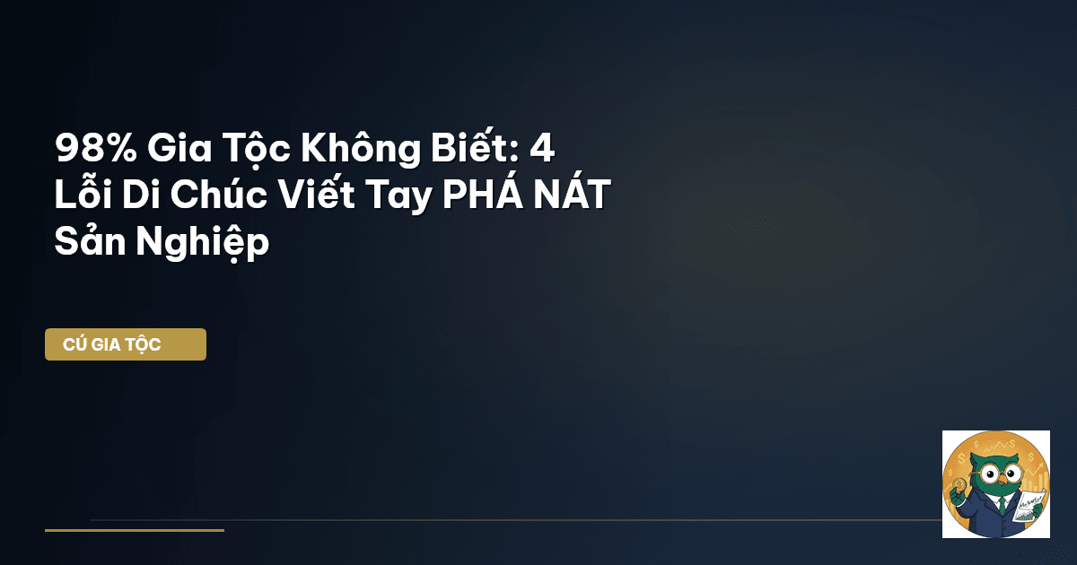 98% Gia Tộc Không Biết: 4 Lỗi Di Chúc Viết Tay PHÁ NÁT Sản Nghiệp