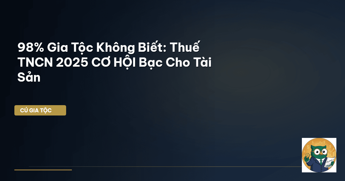 98% Gia Tộc Không Biết: Thuế TNCN 2025 CƠ HỘI Bạc Cho Tài Sản