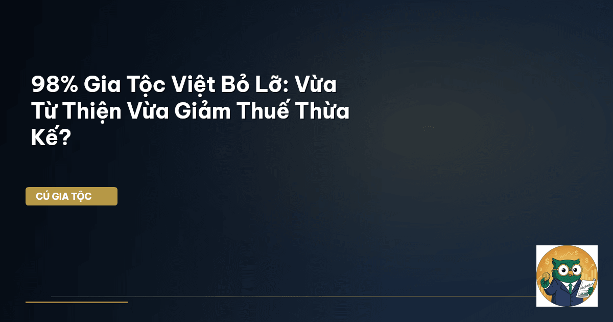 98% Gia Tộc Việt Bỏ Lỡ: Vừa Từ Thiện Vừa Giảm Thuế Thừa Kế?