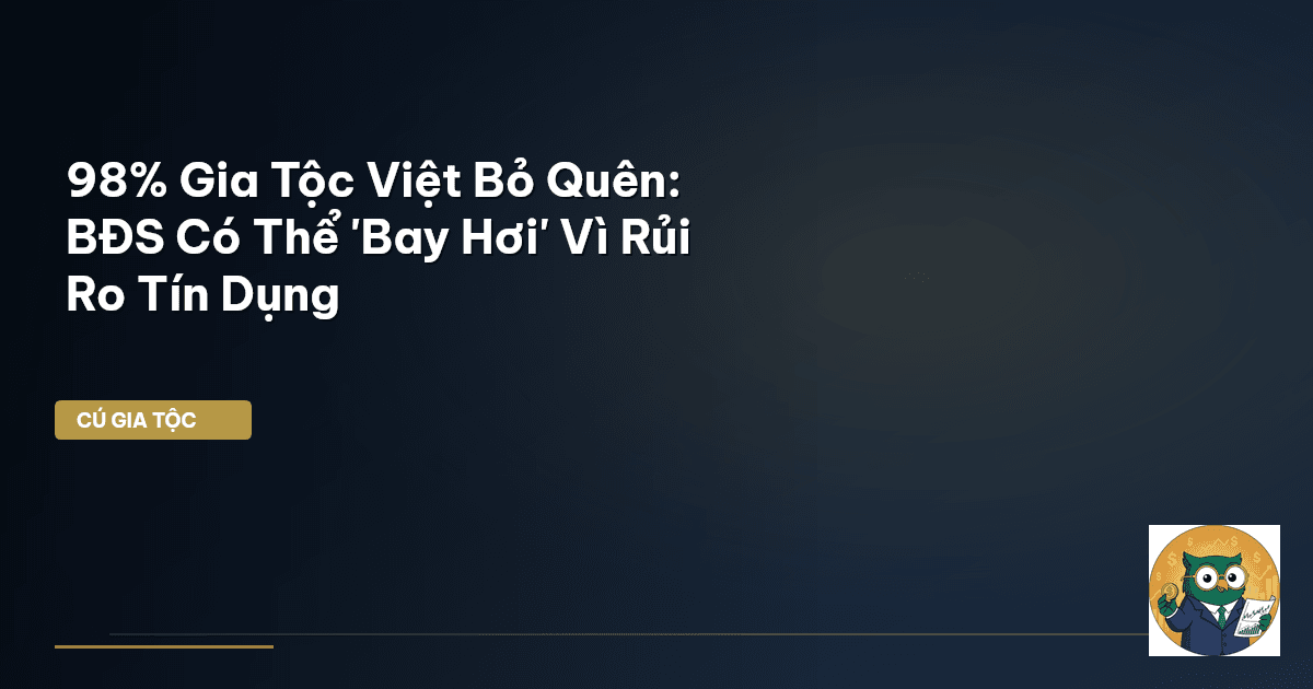 98% Gia Tộc Việt Bỏ Quên: BĐS Có Thể 'Bay Hơi' Vì Rủi Ro Tín Dụng