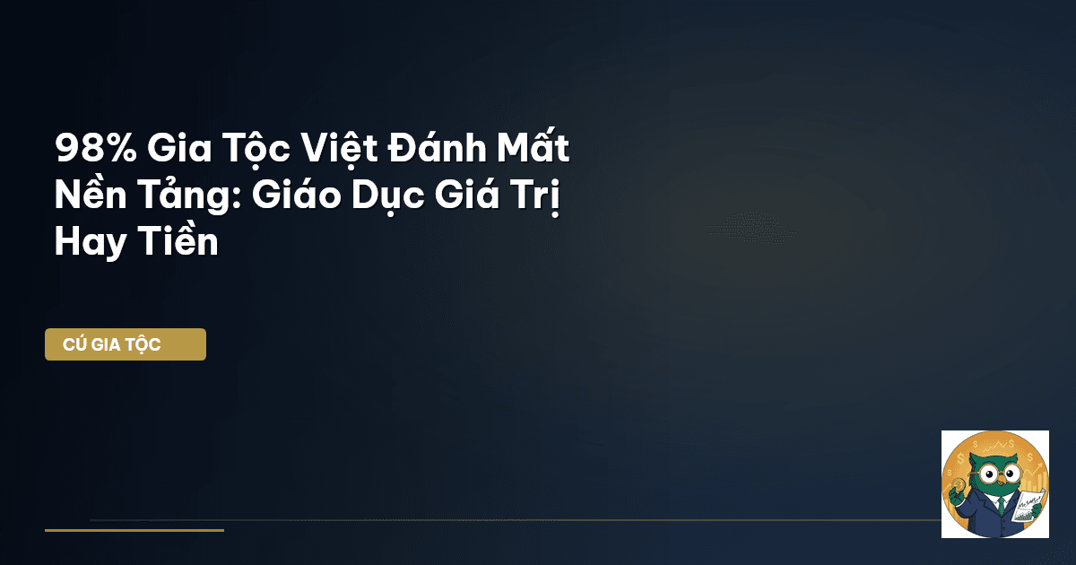 98% Gia Tộc Việt Đánh Mất Nền Tảng: Giáo Dục Giá Trị Hay Tiền