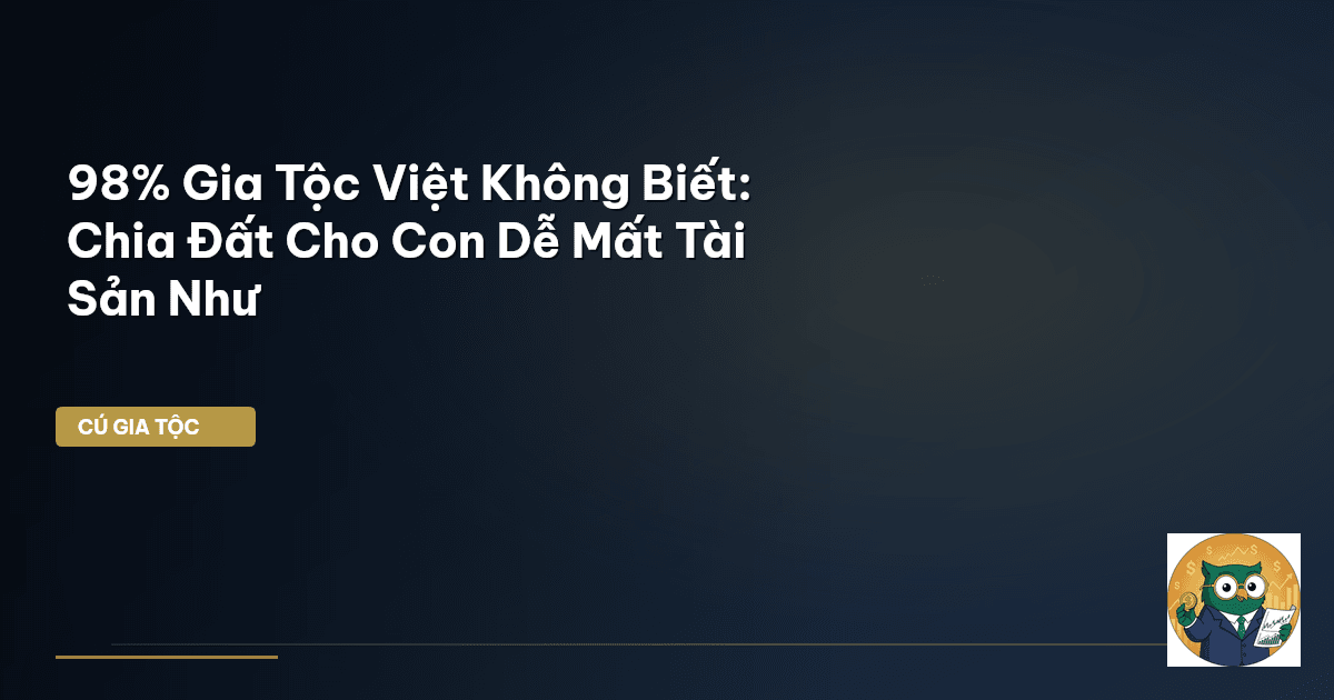 98% Gia Tộc Việt Không Biết: Chia Đất Cho Con Dễ Mất Tài Sản Như