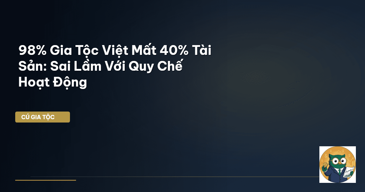 98% Gia Tộc Việt Mất 40% Tài Sản: Sai Lầm Với Quy Chế Hoạt Động