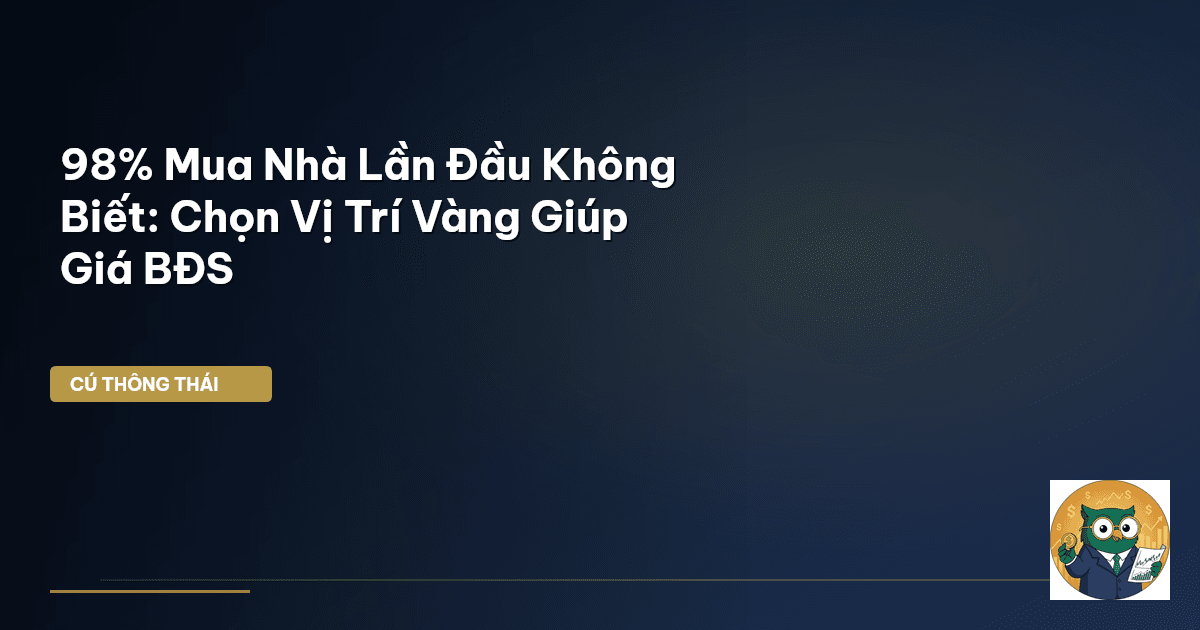 98% Mua Nhà Lần Đầu Không Biết: Chọn Vị Trí Vàng Giúp Giá BĐS