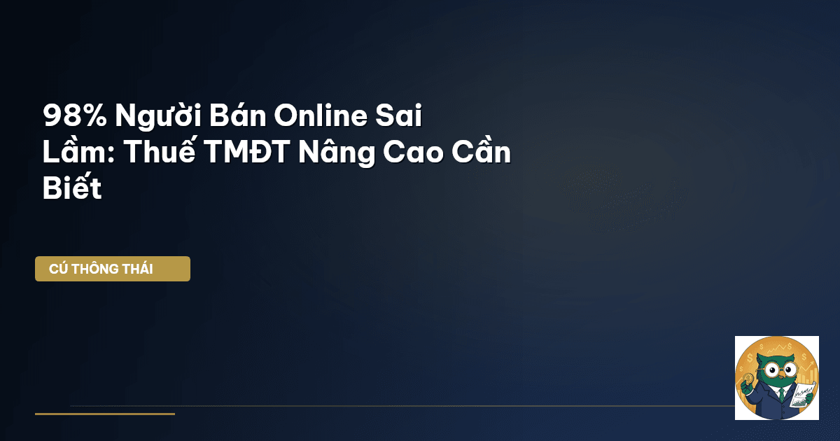 98% Người Bán Online Sai Lầm: Thuế TMĐT Nâng Cao Cần Biết