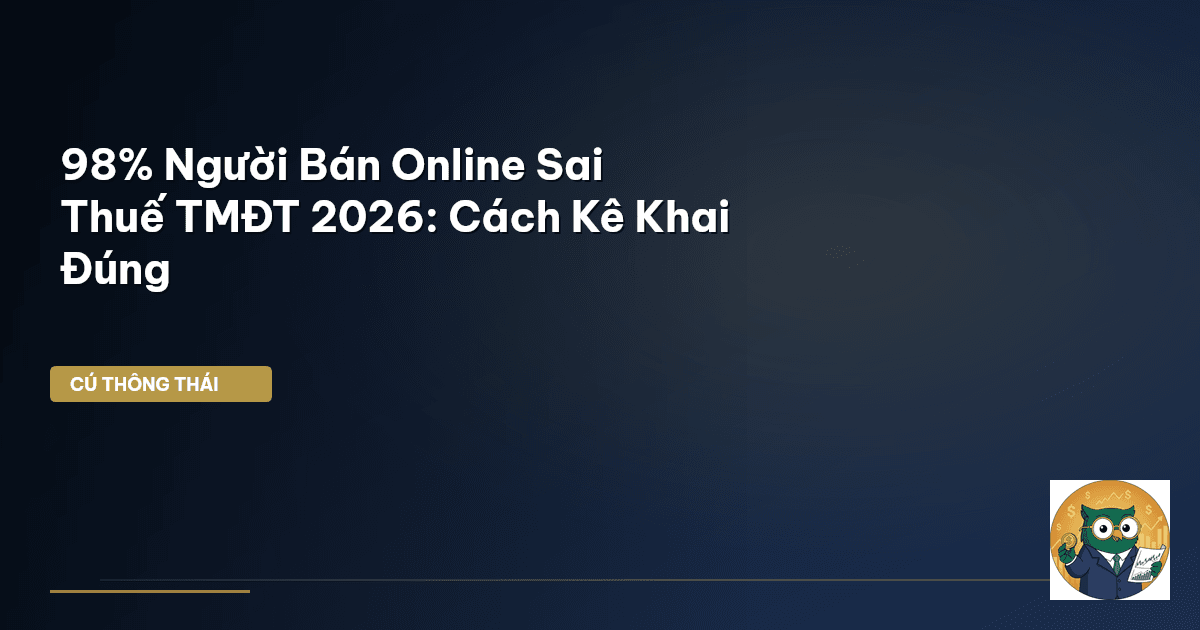 98% Người Bán Online Sai Thuế TMĐT 2026: Cách Kê Khai Đúng