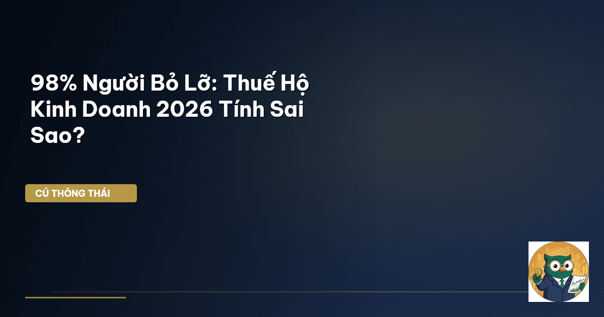 98% Người Bỏ Lỡ: Thuế Hộ Kinh Doanh 2026 Tính Sai Sao?
