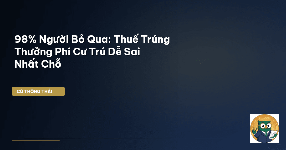 98% Người Bỏ Qua: Thuế Trúng Thưởng Phi Cư Trú Dễ Sai Nhất Chỗ