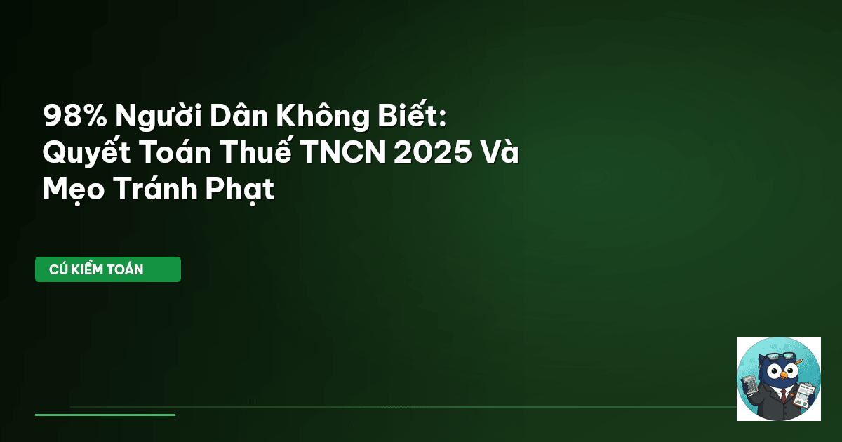98% Người Dân Không Biết: Quyết Toán Thuế TNCN 2025 Và Mẹo Tránh Phạt