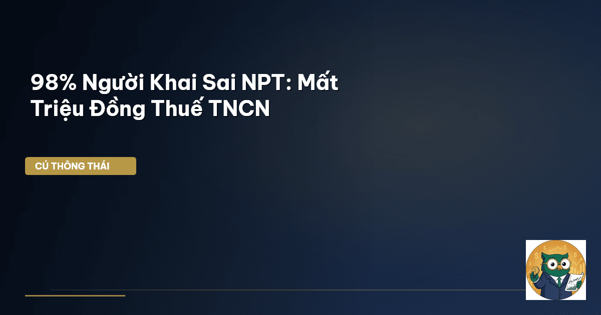98% Người Khai Sai NPT: Mất Triệu Đồng Thuế TNCN