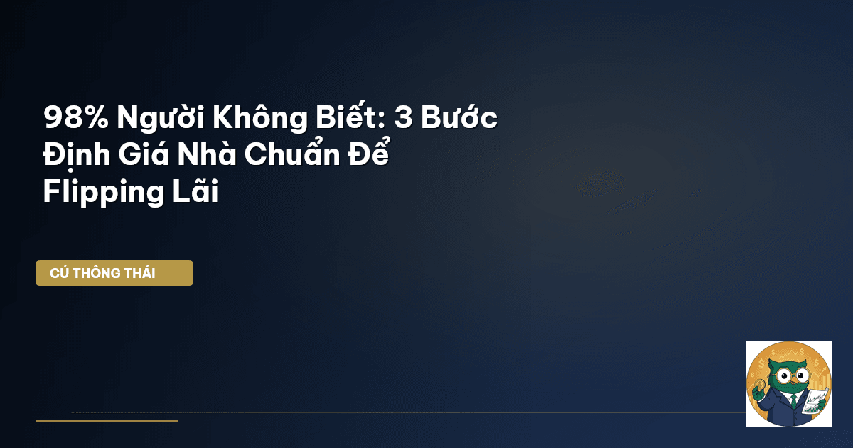 98% Người Không Biết: 3 Bước Định Giá Nhà Chuẩn Để Flipping Lãi