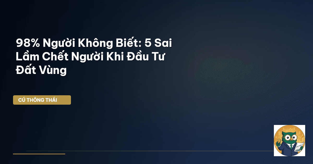 98% Người Không Biết: 5 Sai Lầm Chết Người Khi Đầu Tư Đất Vùng