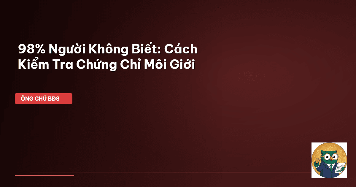chứng chỉ môi giới