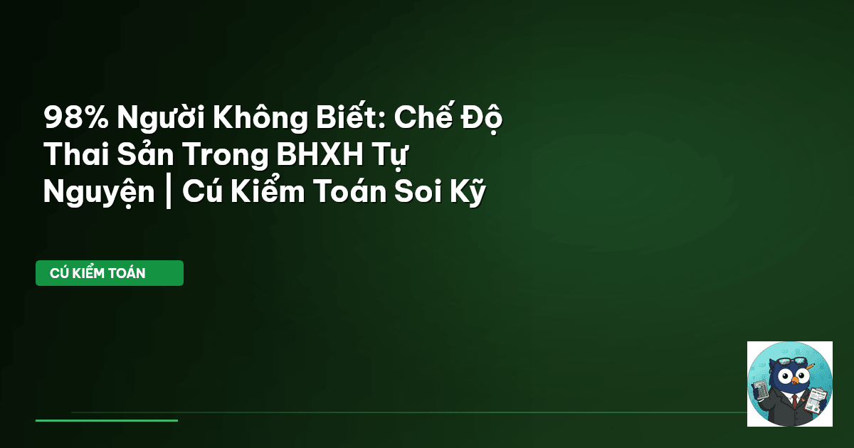 98% Người Không Biết: Chế Độ Thai Sản Trong BHXH Tự Nguyện | Cú Kiểm Toán Soi Kỹ