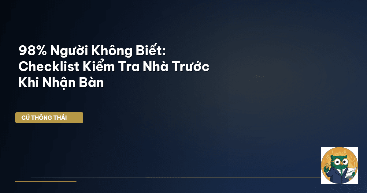 98% Người Không Biết: Checklist Kiểm Tra Nhà Trước Khi Nhận Bàn