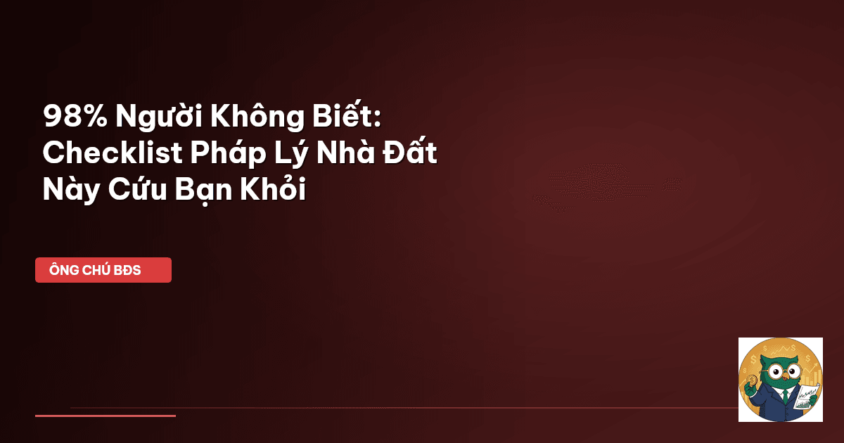 98% Người Không Biết: Checklist Pháp Lý Nhà Đất Này Cứu Bạn Khỏi