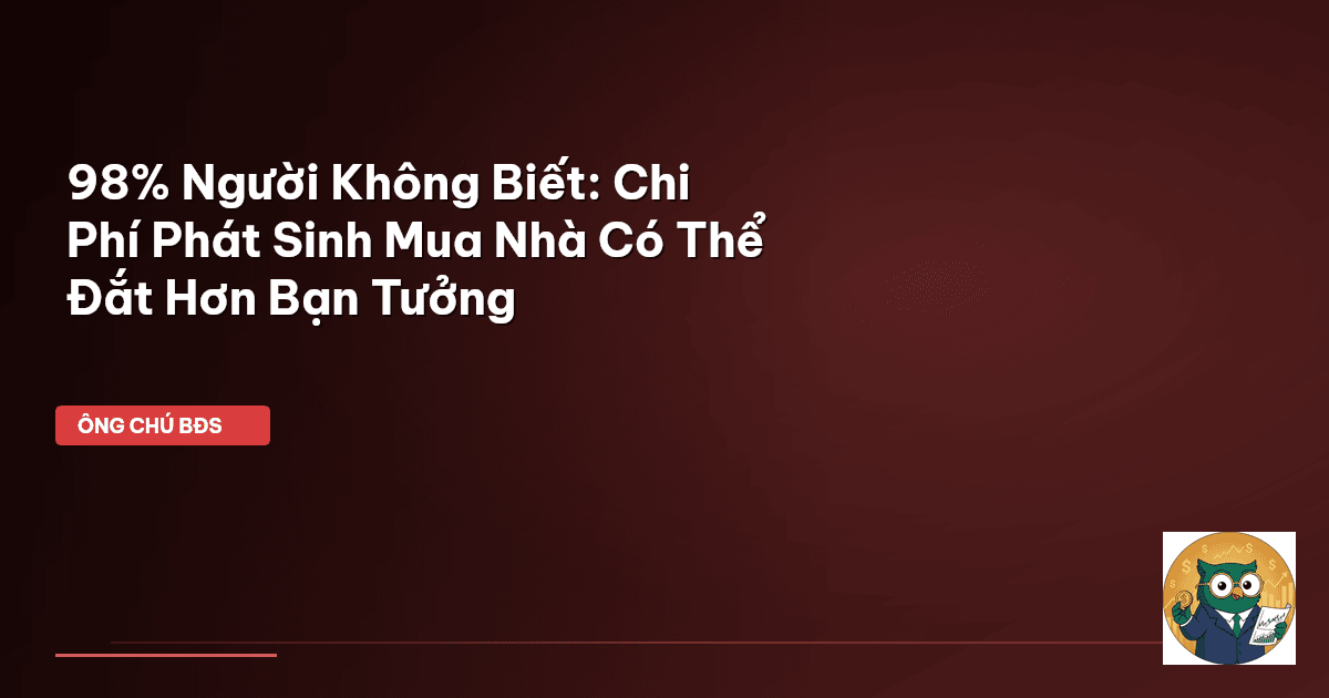 98% Người Không Biết: Chi Phí Phát Sinh Mua Nhà Có Thể Đắt Hơn Bạn Tưởng