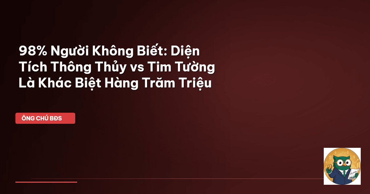 98% Người Không Biết: Diện Tích Thông Thủy vs Tim Tường Là Khác Biệt Hàng Trăm Triệu