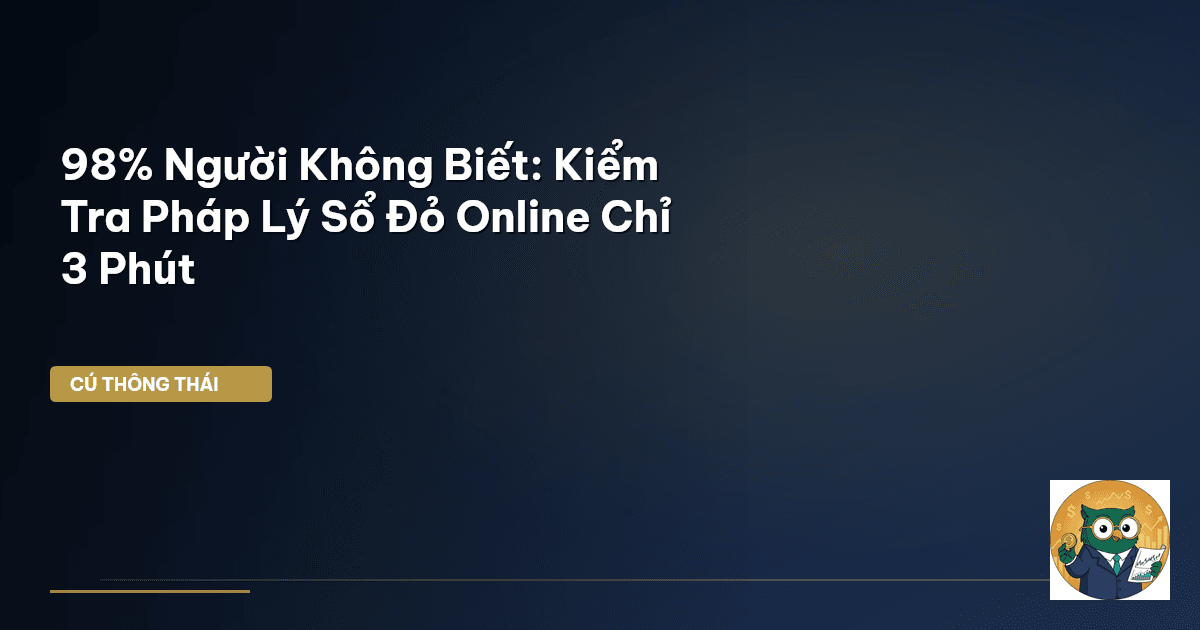 98% Người Không Biết: Kiểm Tra Pháp Lý Sổ Đỏ Online Chỉ 3 Phút