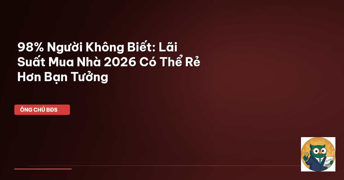 98% Người Không Biết: Lãi Suất Mua Nhà 2026 Có Thể Rẻ Hơn Bạn Tưởng