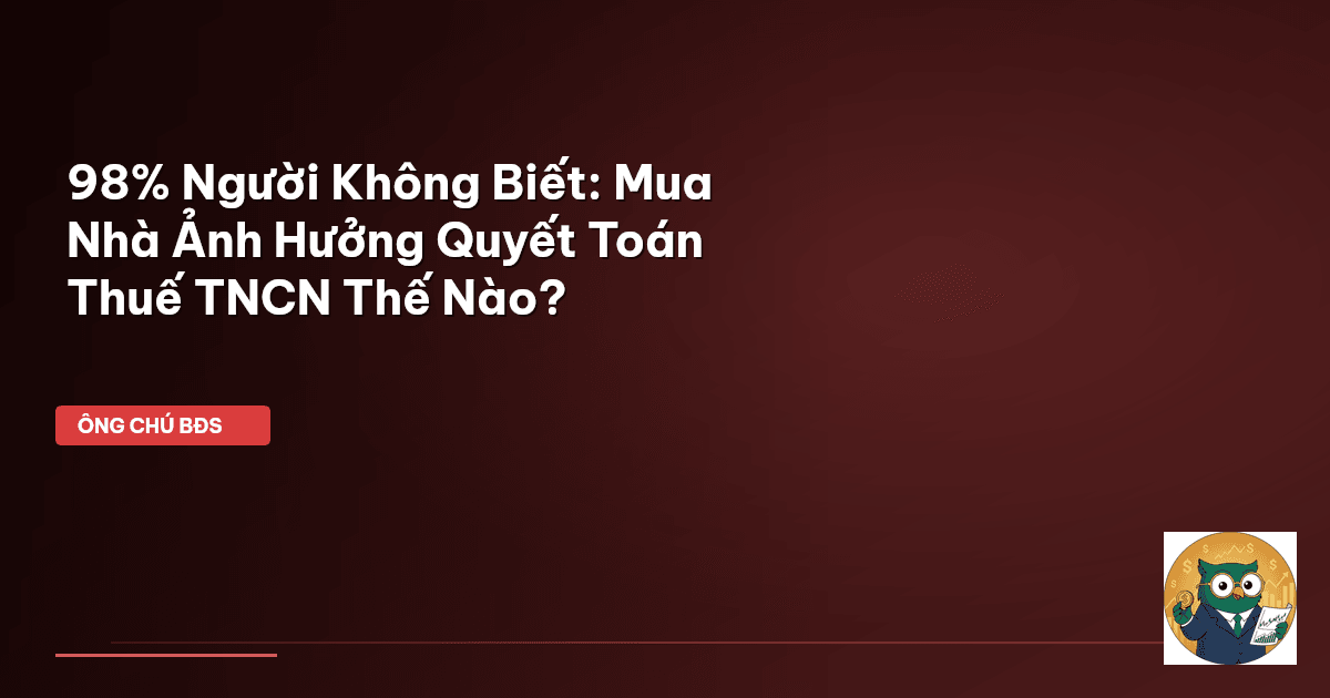 98% Người Không Biết: Mua Nhà Ảnh Hưởng Quyết Toán Thuế TNCN Thế Nào?