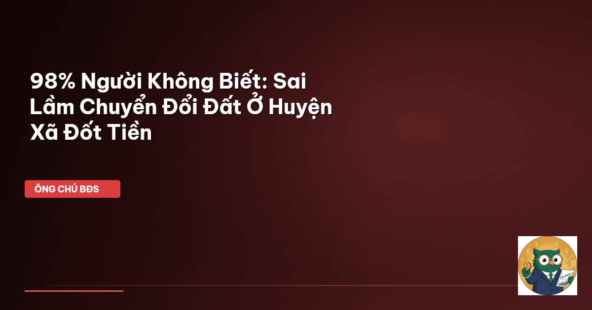 98% Người Không Biết: Sai Lầm Chuyển Đổi Đất Ở Huyện Xã Đốt Tiền