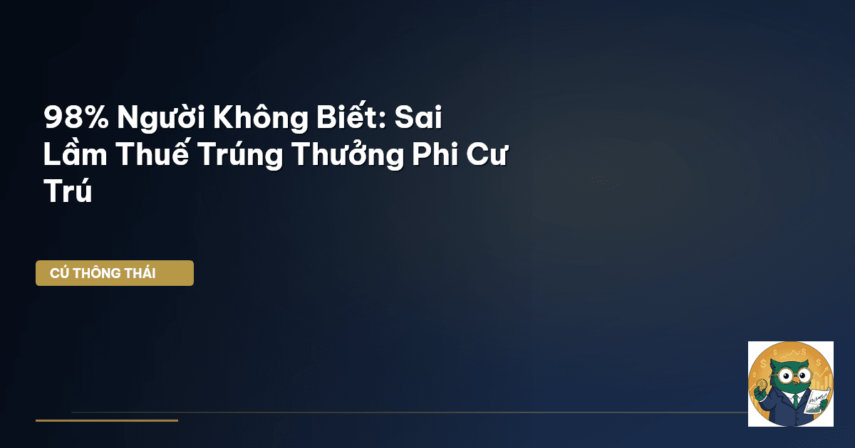 98% Người Không Biết: Sai Lầm Thuế Trúng Thưởng Phi Cư Trú