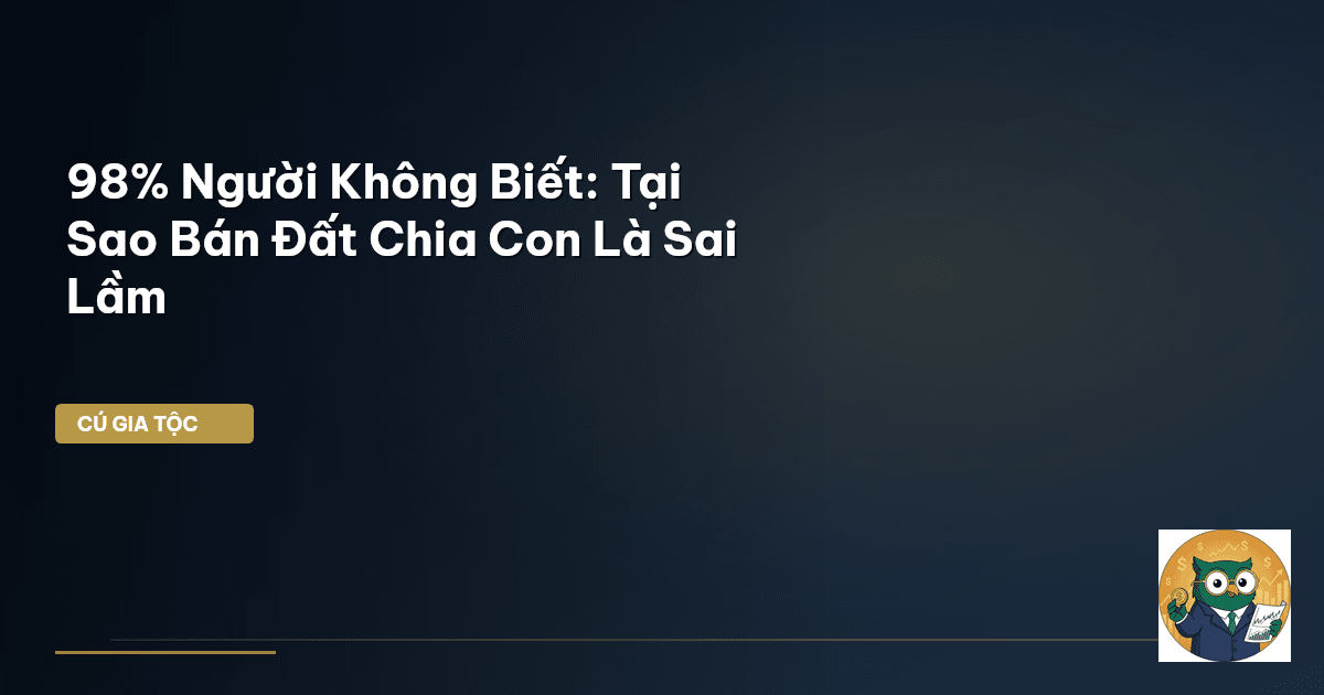 98% Người Không Biết: Tại Sao Bán Đất Chia Con Là Sai Lầm