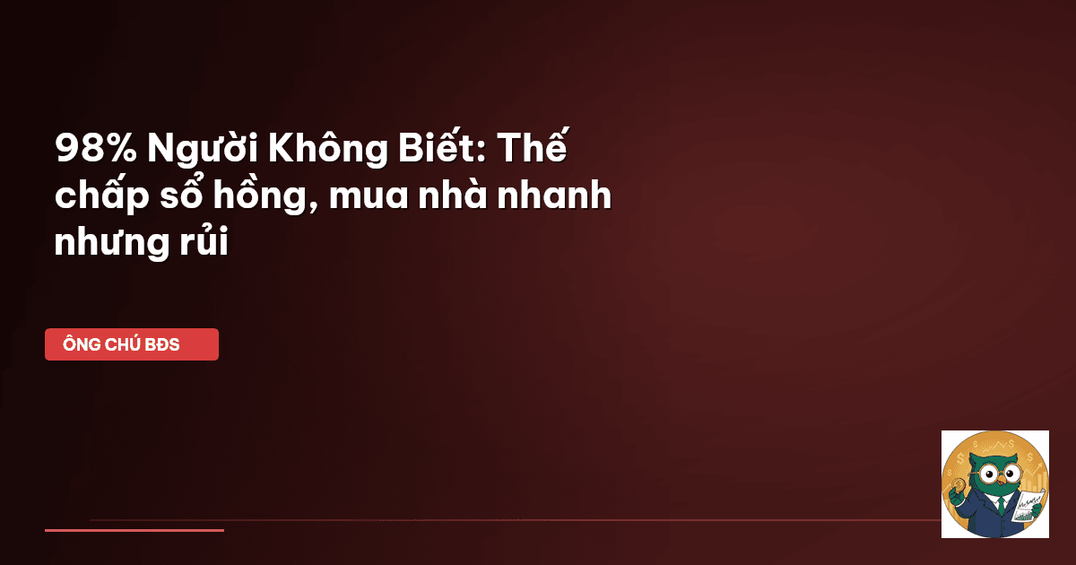 98% Người Không Biết: Thế chấp sổ hồng, mua nhà nhanh nhưng rủi