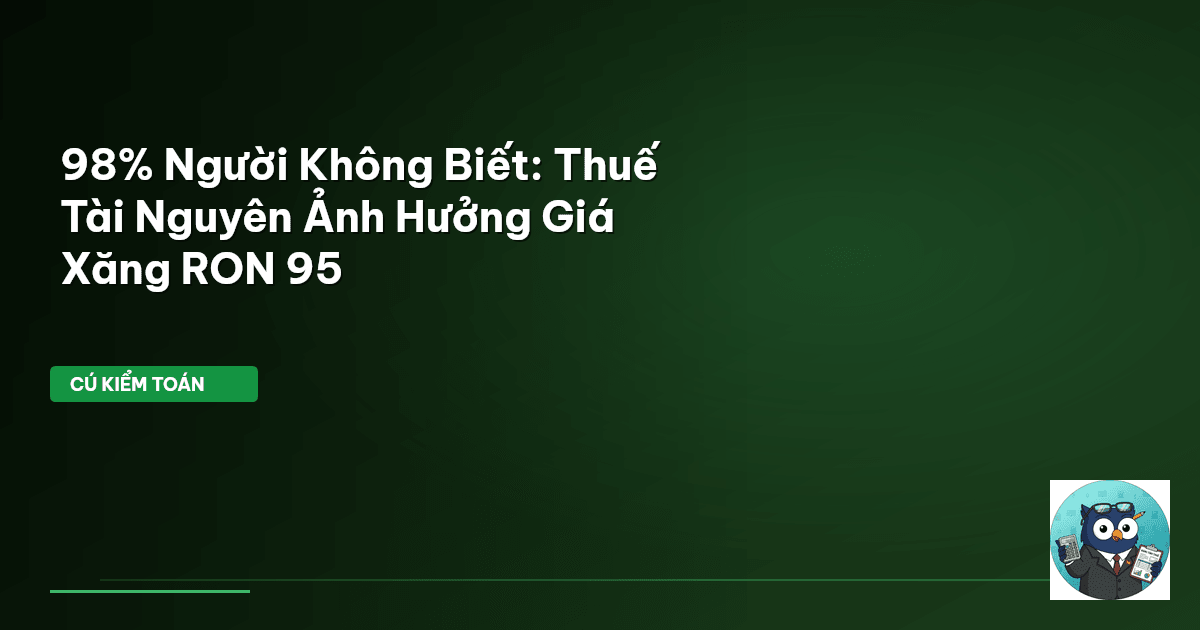 98% Người Không Biết: Thuế Tài Nguyên Ảnh Hưởng Giá Xăng RON 95