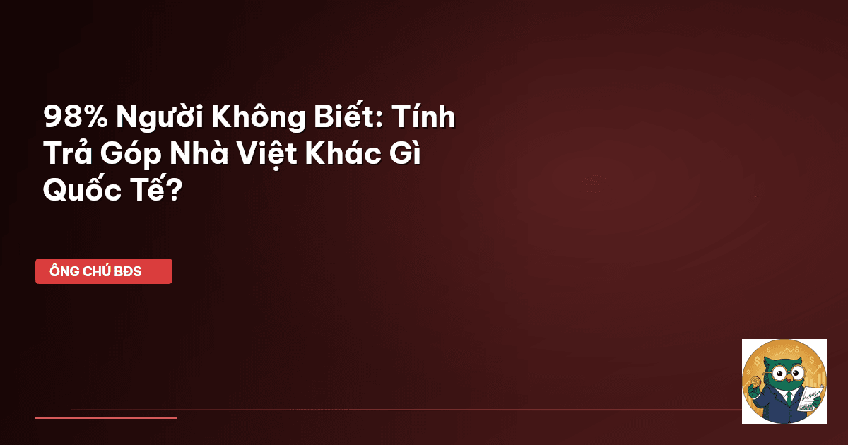 98% Người Không Biết: Tính Trả Góp Nhà Việt Khác Gì Quốc Tế?