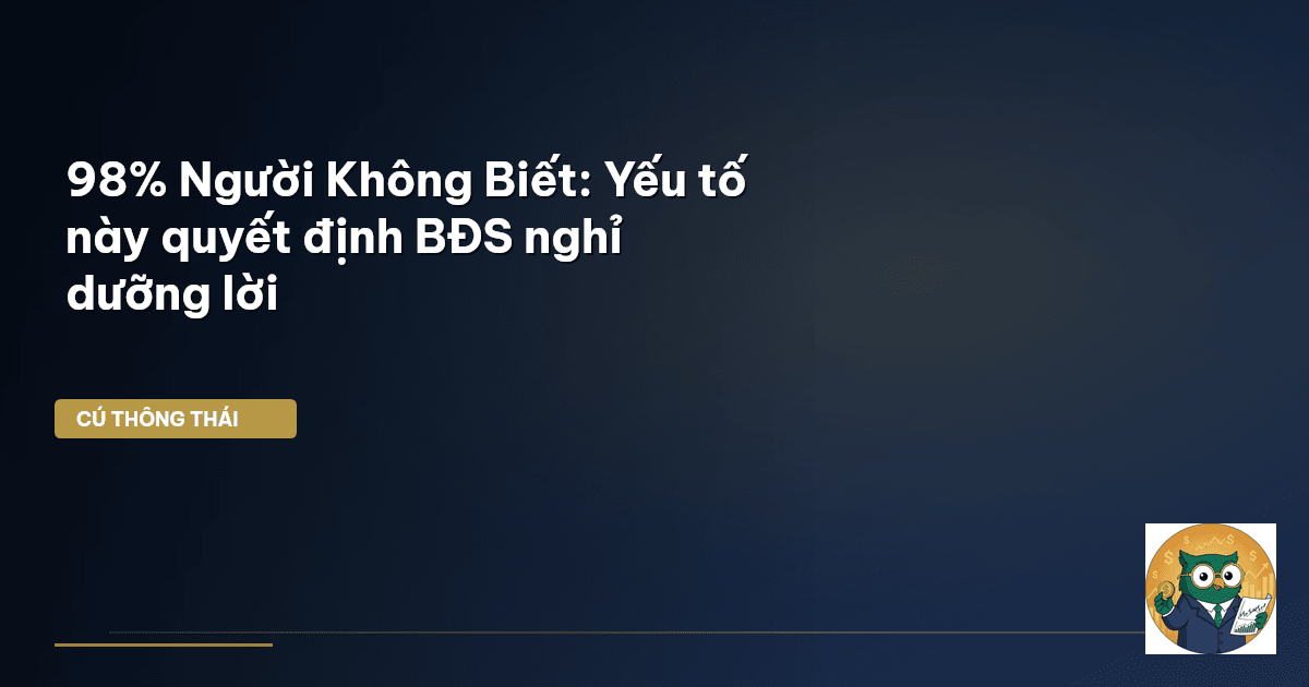 98% Người Không Biết: Yếu tố này quyết định BĐS nghỉ dưỡng lời