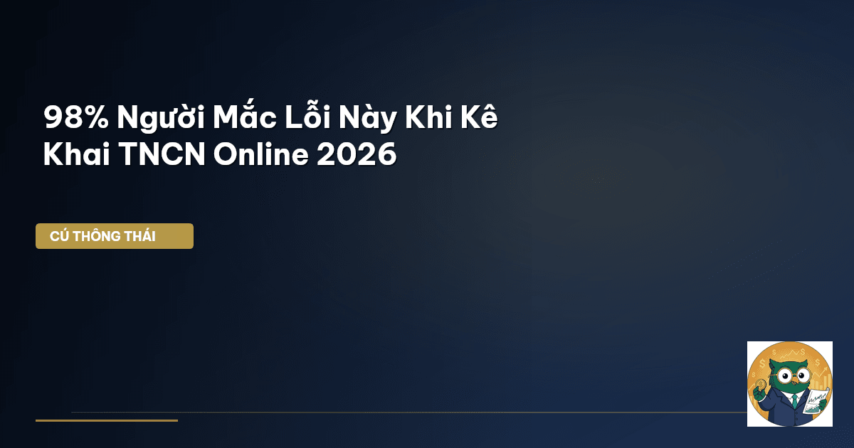 98% Người Mắc Lỗi Này Khi Kê Khai TNCN Online 2026