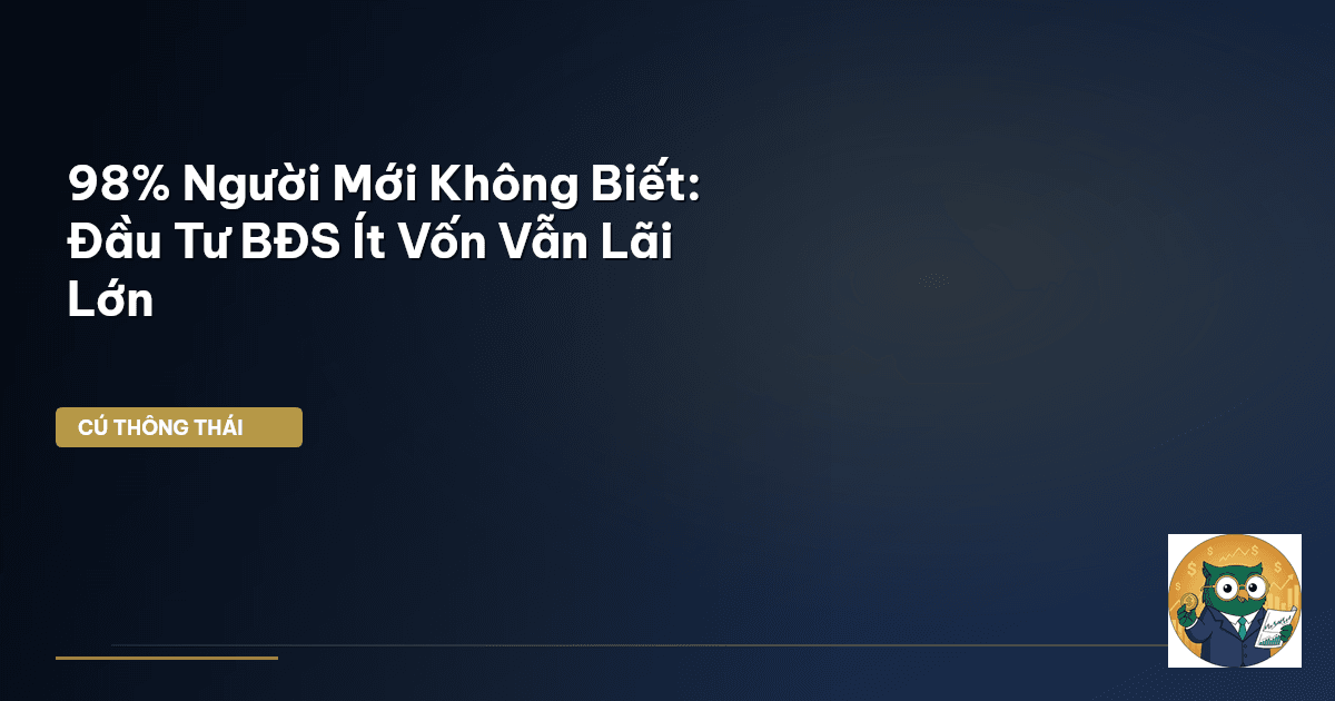 98% Người Mới Không Biết: Đầu Tư BĐS Ít Vốn Vẫn Lãi Lớn
