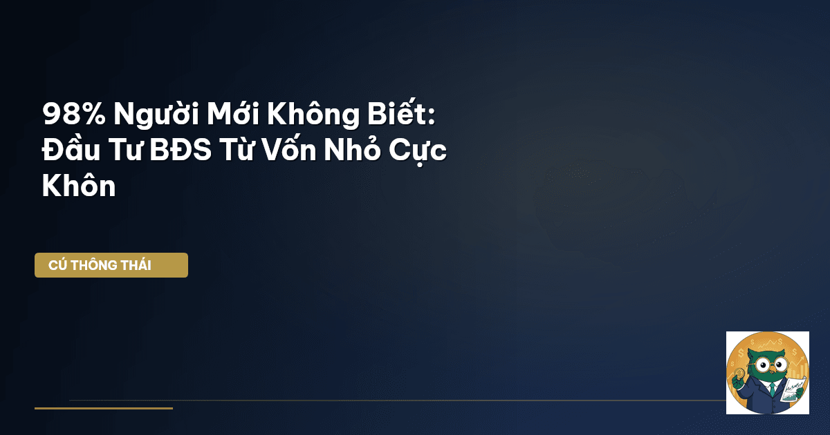 98% Người Mới Không Biết: Đầu Tư BĐS Từ Vốn Nhỏ Cực Khôn