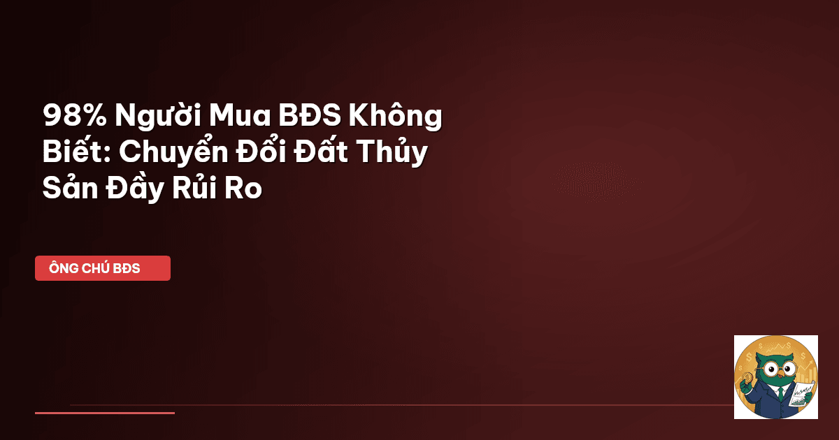 98% Người Mua BĐS Không Biết: Chuyển Đổi Đất Thủy Sản Đầy Rủi Ro