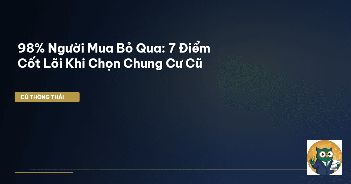 98% Người Mua Bỏ Qua: 7 Điểm Cốt Lõi Khi Chọn Chung Cư Cũ