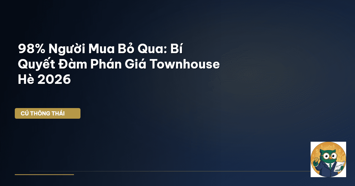 98% Người Mua Bỏ Qua: Bí Quyết Đàm Phán Giá Townhouse Hè 2026