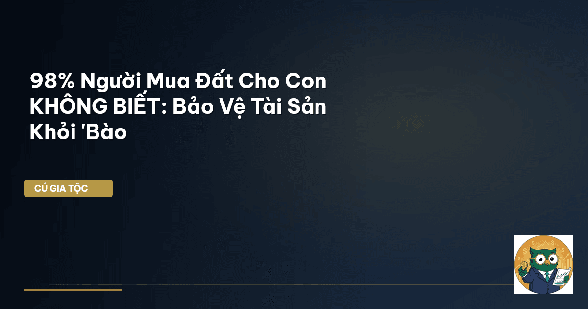 98% Người Mua Đất Cho Con KHÔNG BIẾT: Bảo Vệ Tài Sản Khỏi 'Bào