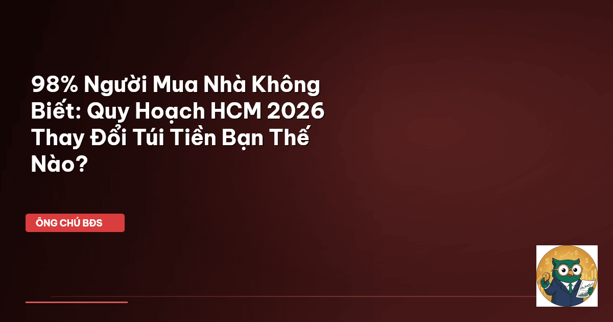 98% Người Mua Nhà Không Biết: Quy Hoạch HCM 2026 Thay Đổi Túi Tiền Bạn Thế Nào?