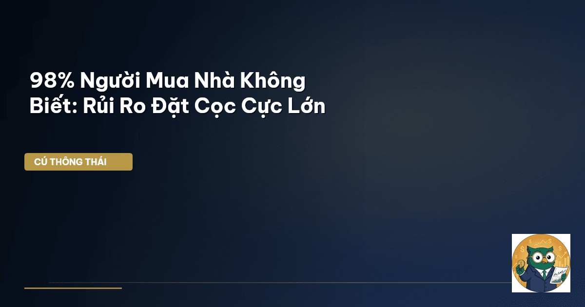 98% Người Mua Nhà Không Biết: Rủi Ro Đặt Cọc Cực Lớn