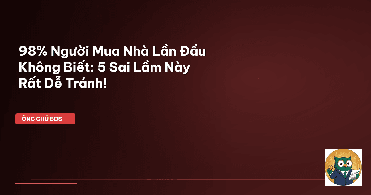 98% Người Mua Nhà Lần Đầu Không Biết: 5 Sai Lầm Này Rất Dễ Tránh!