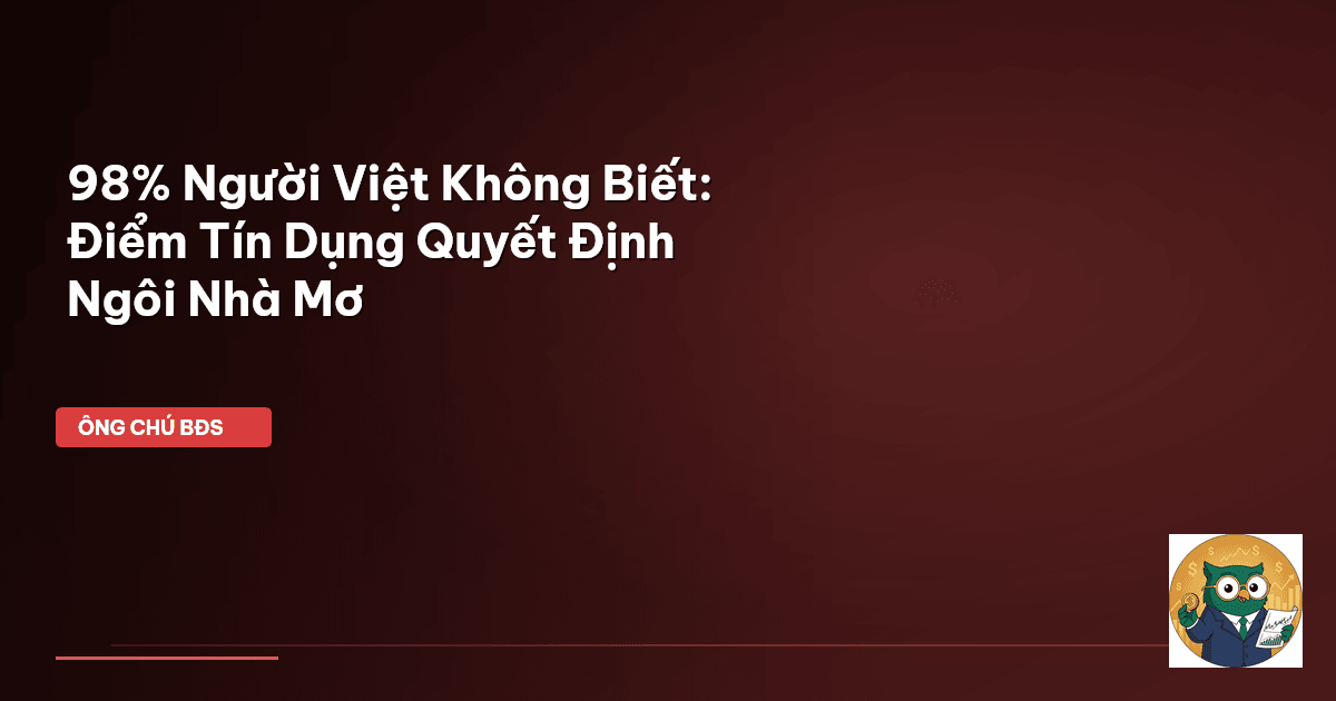 98% Người Việt Không Biết: Điểm Tín Dụng Quyết Định Ngôi Nhà Mơ