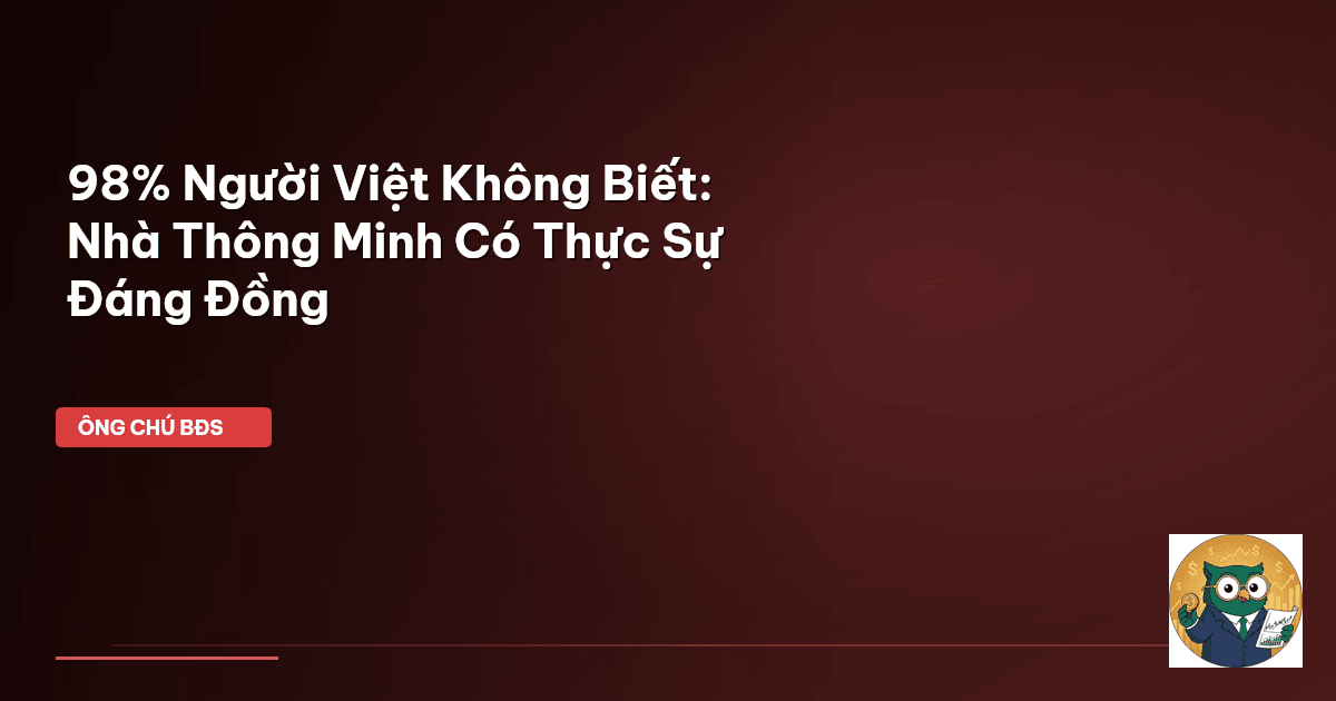98% Người Việt Không Biết: Nhà Thông Minh Có Thực Sự Đáng Đồng