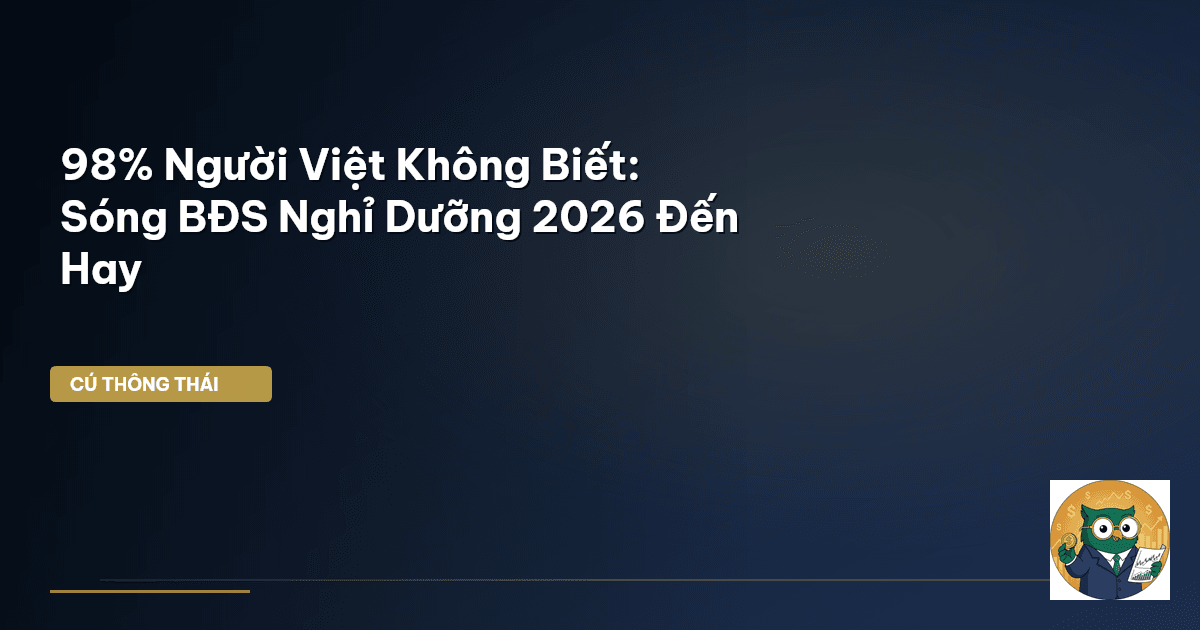 98% Người Việt Không Biết: Sóng BĐS Nghỉ Dưỡng 2026 Đến Hay