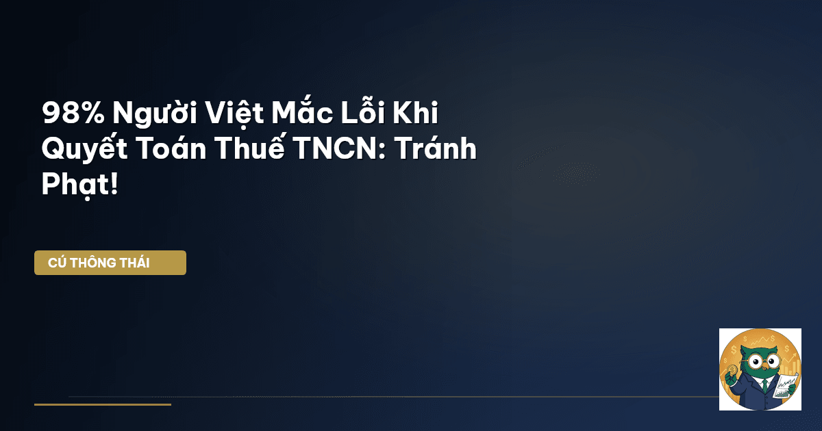 98% Người Việt Mắc Lỗi Khi Quyết Toán Thuế TNCN: Tránh Phạt!