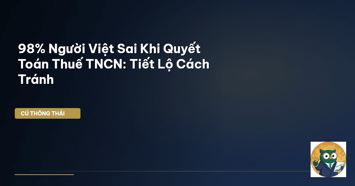 98% Người Việt Sai Khi Quyết Toán Thuế TNCN: Tiết Lộ Cách Tránh